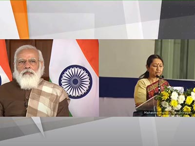 PM Modi performs Bhoomi Poojan of Ahmedabad Metro Rail Project Phase-II and Surat Metro Rail Project